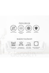 El Çizimi Mavi Çiçekler ve Dallar Tasarım Nakış Kenar Yıkanabilir Kokteyl Peçetesi 1 Adet